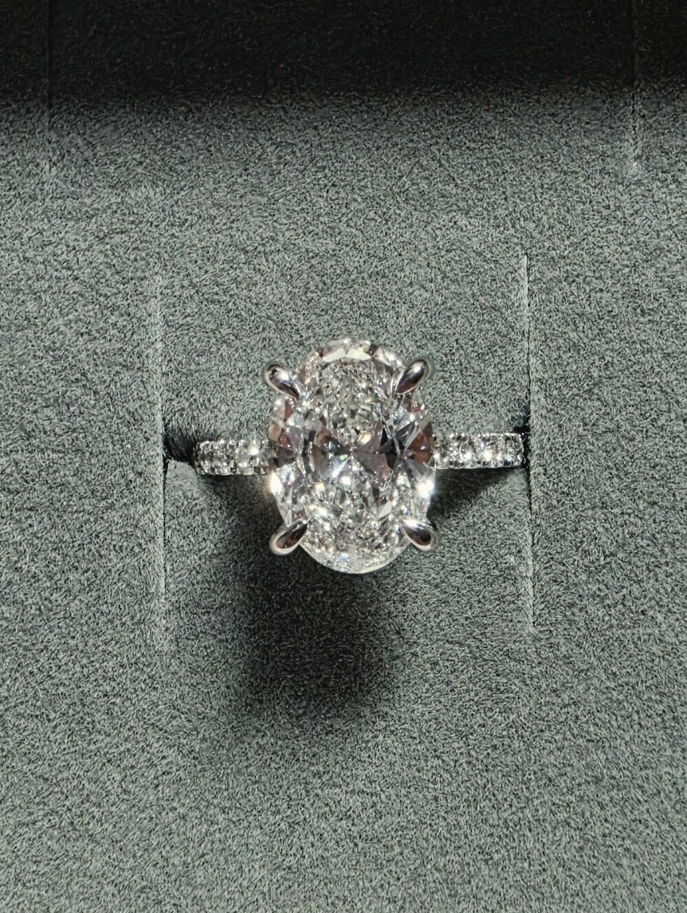 Classic Oval Solitaire Diamond Engagement Ring in White